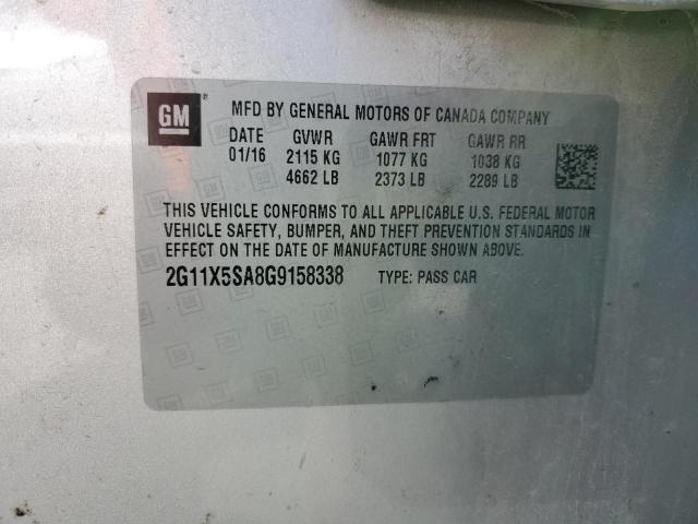 2G11X5SA8G9158338 Chevrolet IMPALA LS