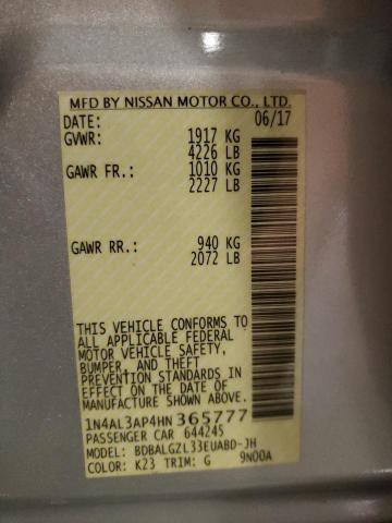 1N4AL3AP4HN365777 Nissan ALTIMA 2.5