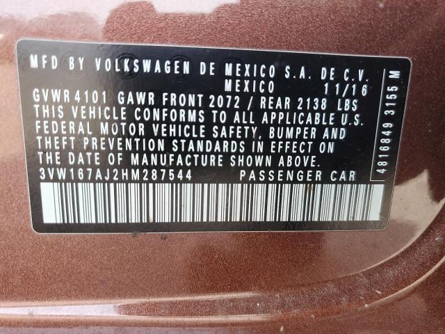 3VW167AJ2HM287544 Volkswagen JETTA S