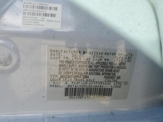 3N1CN8FV9PL872094 Nissan VERSA SR