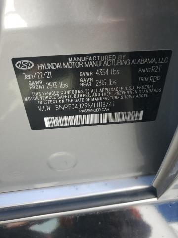 5NPEJ4J29MH113741 Hyundai Sonata Sel Plus