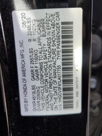1HGCV3F41LA017755 Honda Accord Hybrid Ex