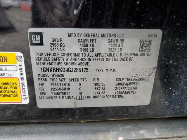 1GNKRHKD9GJ285175 Chevrolet Traverse Lt