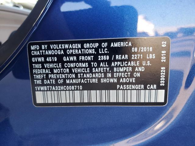 1VWBT7A32HC008710 Volkswagen PASSAT SE