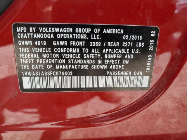 1VWAS7A38FC074402 Volkswagen PASSAT S