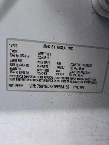 7SAYGDEE1PF634166 Tesla Model Y