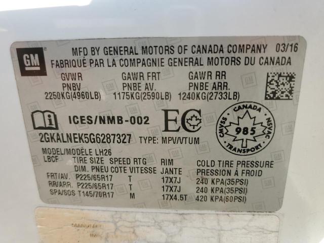 2GKALNEK5G6287327 GMC Terrain Sle