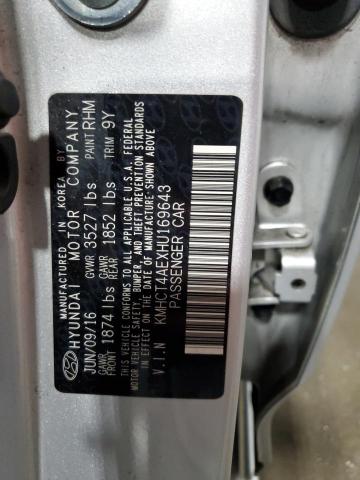 KMHCT4AEXHU169643 Hyundai ACCENT SE
