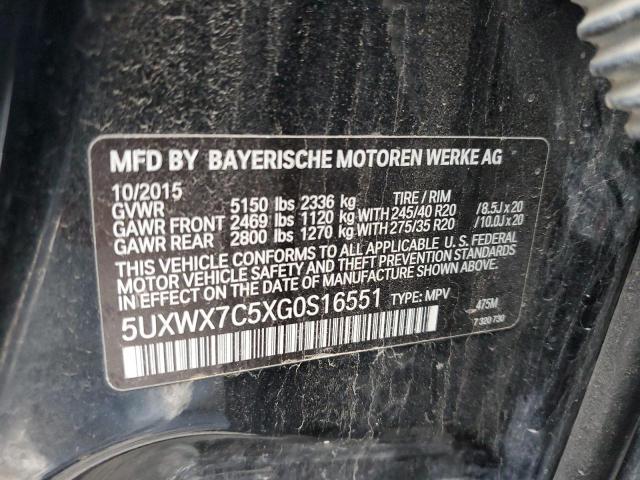 5UXWX7C5XG0S16551 BMW X3 Xdrive35i