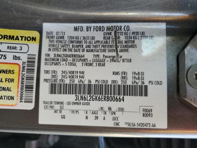 3LN6L2GK6ER800664 Lincoln MKZ