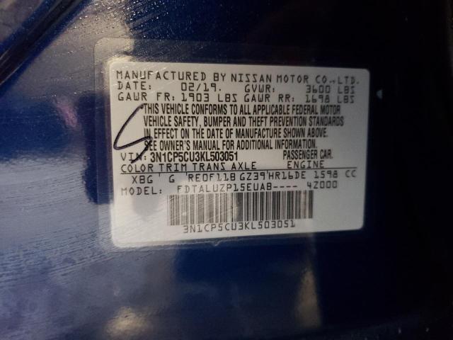 3N1CP5CU3KL503051 Nissan KICKS S