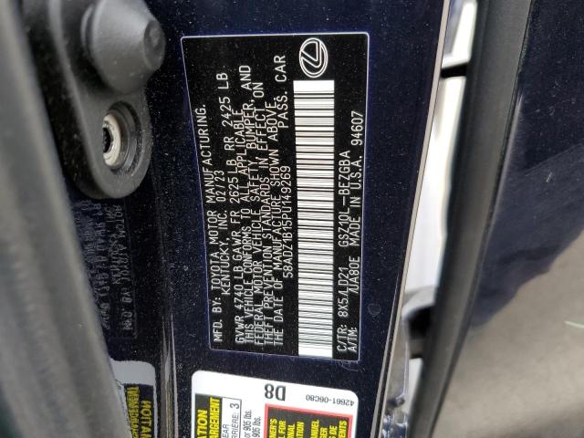58ADZ1B15PU149269 Lexus Es 350 Base