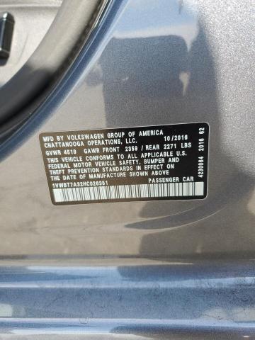 1VWBT7A32HC026351 Volkswagen PASSAT SE