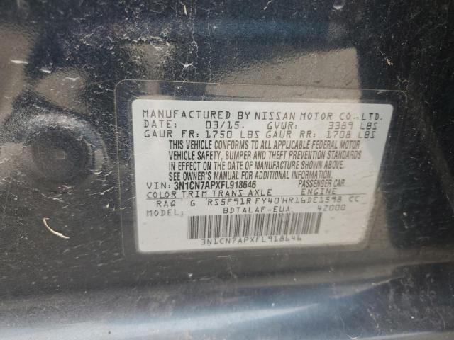 3N1CN7APXFL918646 Nissan VERSA S