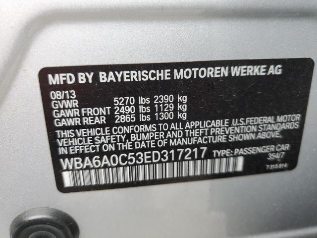 WBA6A0C53ED317217 BMW 640 I Gran Coupe