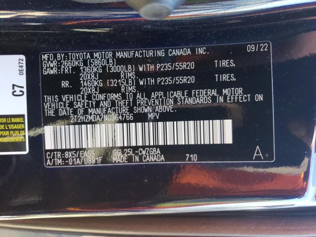 2T2HZMDA7NC364766 Lexus RX 350