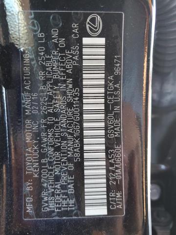 58ABK1GG7GU011435 Lexus ES 350