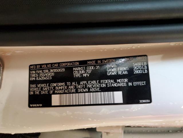 YV4L12RL3N1950029 Volvo Xc60 B5 Inscription