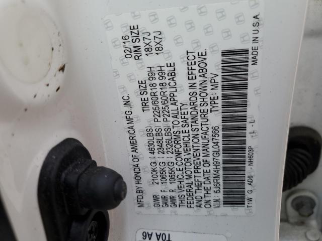 5J6RM4H97GL047566 Honda Cr-v Touring