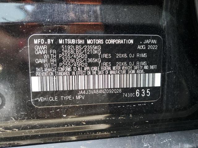 JA4J3VA84NZ092028 Mitsubishi Outlander Sel