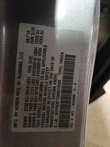 5FPYK3F73KB014568 Honda Ridgeline Rtl