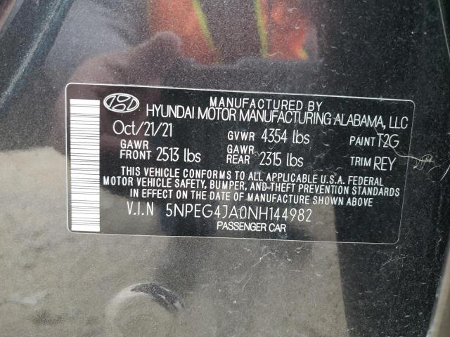 5NPEG4JA0NH144982 Hyundai SONATA SE