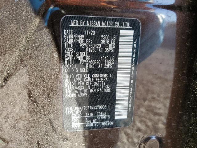 JN8AY2BA1M9370006 Nissan Armada Sl