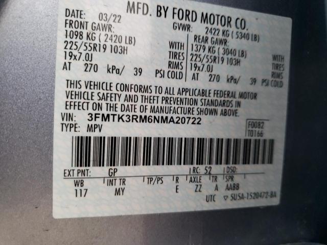 3FMTK3RM6NMA20722 Ford Mustang Mach-e Premium
