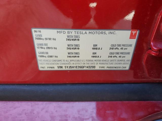 5YJSA1E26GF143200 Tesla MODEL S