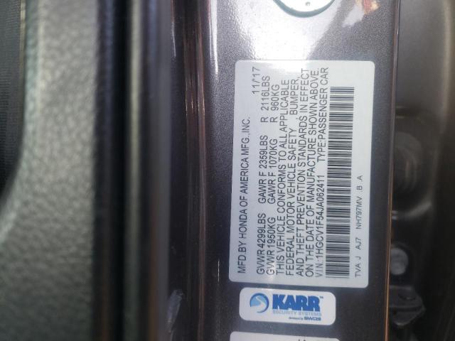 1HGCV1F54JA062411 Honda ACCORD EXL