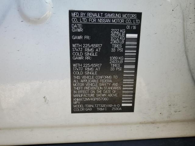 KNMAT2MV4GP657060 Nissan ROGUE S