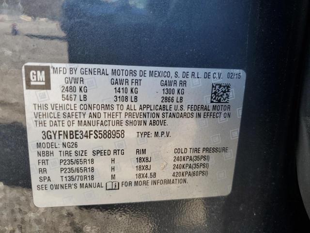3GYFNBE34FS588958 Cadillac Srx Luxury Collection