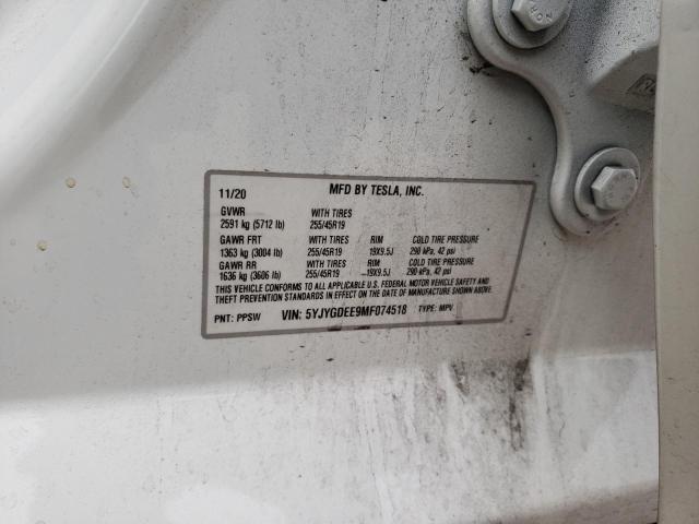 5YJYGDEE9MF074518 Tesla Model Y