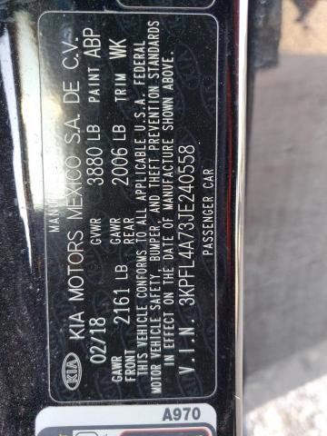 3KPFL4A73JE240558 KIA FORTE LX