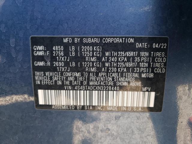 4S4BTADCXN3228440 Subaru Outback Premium