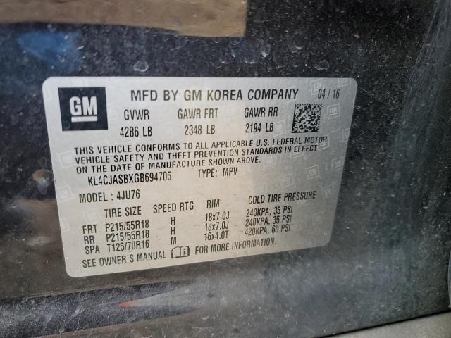 KL4CJASBXGB694705 Buick Encore