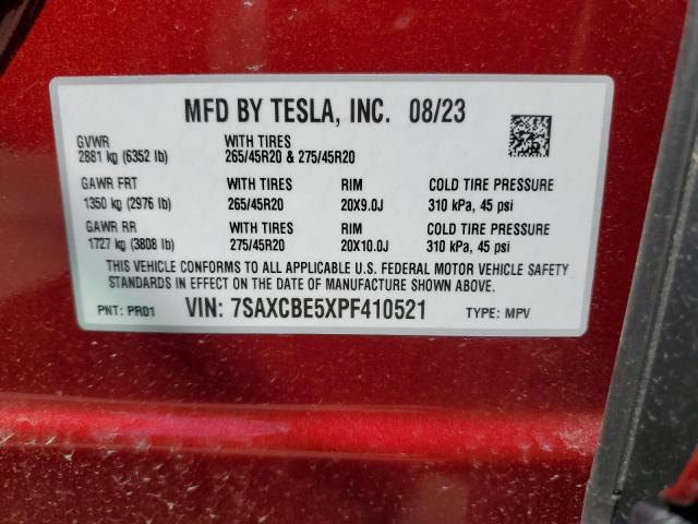 7SAXCBE5XPF410521 Tesla MODEL X