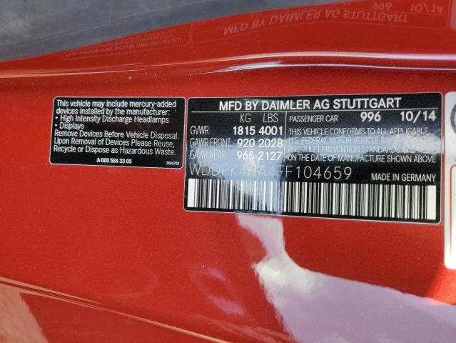 WDDPK4HA4FF104659 Mercedes-Benz SLK 250