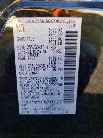 5N1DR2BM3LC630127 Nissan Pathfinder Sv