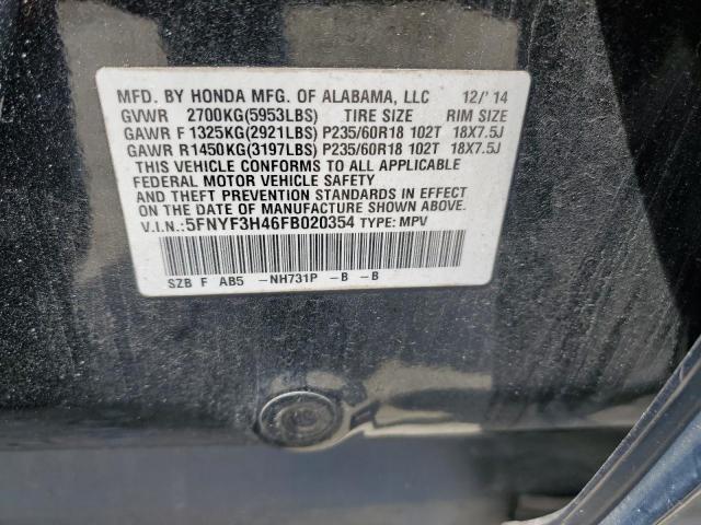 5FNYF3H46FB020354 Honda Pilot Ex