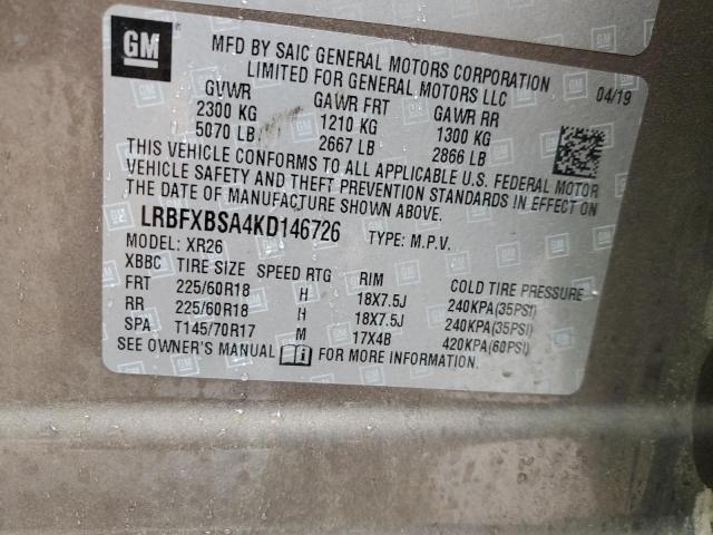 LRBFXBSA4KD146726 Buick Envision Preferred