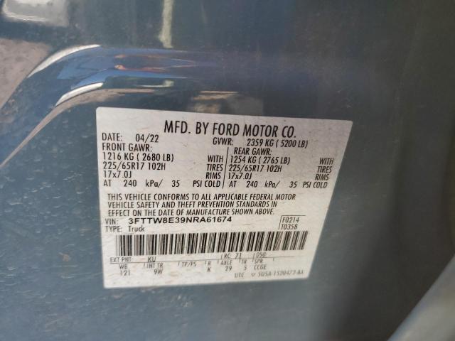 3FTTW8E39NRA61674 Ford Maverick Xl