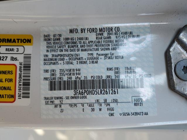 3FA6P0HD5LR261261 Ford FUSION SE
