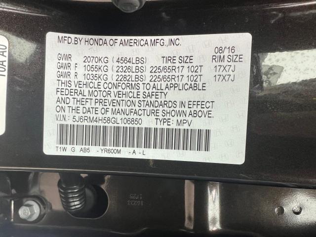 5J6RM4H58GL106850 Honda CR-V EX