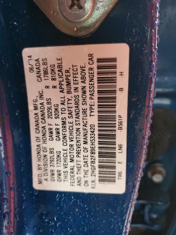 2HGFB2F89EH533420 Honda CIVIC EX