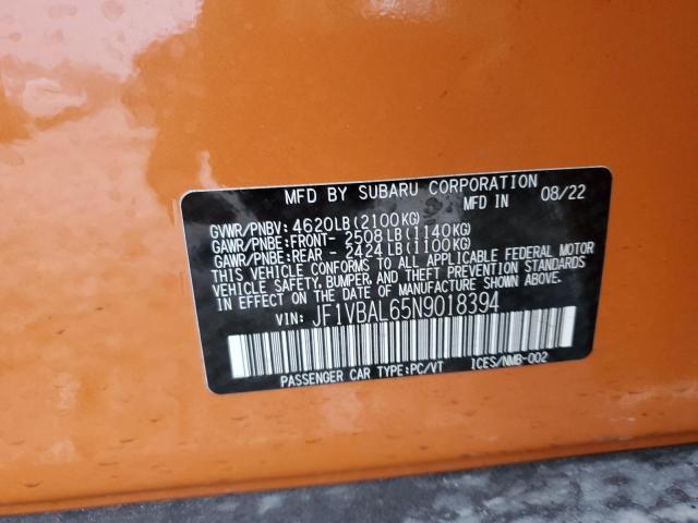 JF1VBAL65N9018394 Subaru Wrx Limited