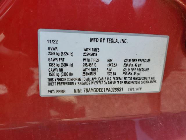 7SAYGDEE1PA028931 Tesla Model Y