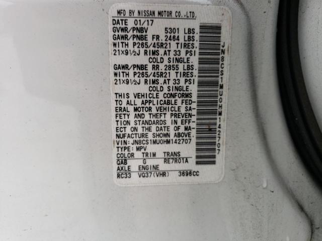 JN8CS1MU0HM142707 Infiniti QX70