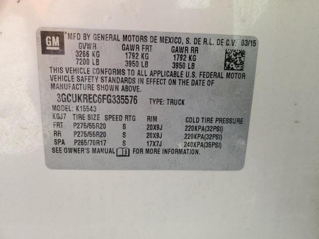 3GCUKREC6FG335576 Chevrolet Silverado K1500 Lt