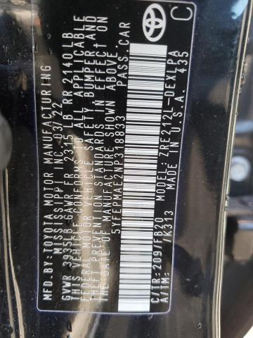 5YFEPMAE2NP318833 Toyota COROLLA LE